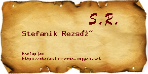 Stefanik Rezső névjegykártya